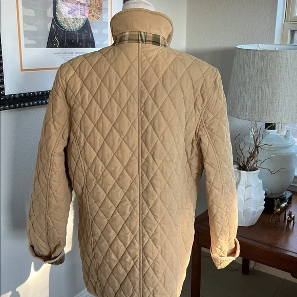 L.L.Bean Barn Quilted Jacket Tan Brown XL - Picture 3 of 6